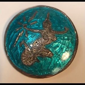 Siam 1” sterling & blue enamel pin